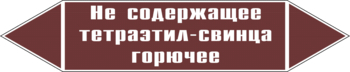 Маркировка трубопровода "не содержащее тетраэтил-свинца горючее" (пленка, 358х74 мм) - Маркировка трубопроводов - Маркировки трубопроводов "ЖИДКОСТЬ" - Магазин охраны труда ИЗО Стиль